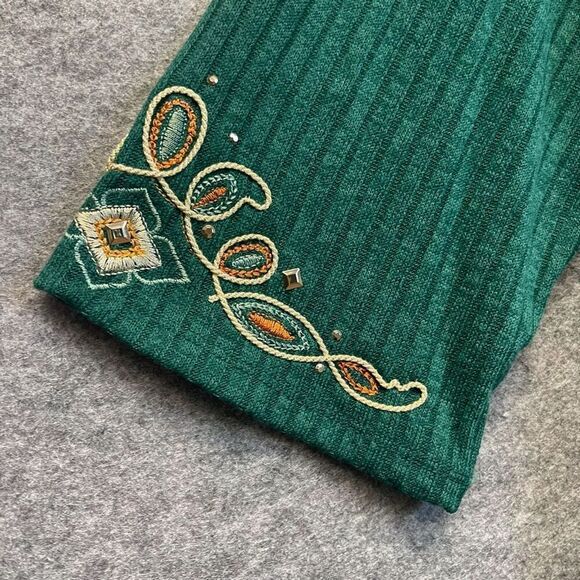 NWT Alfred Dunner Woman Top 3X Emerald Isle Green Center Medallion Embroidery - Picture 10 of 16